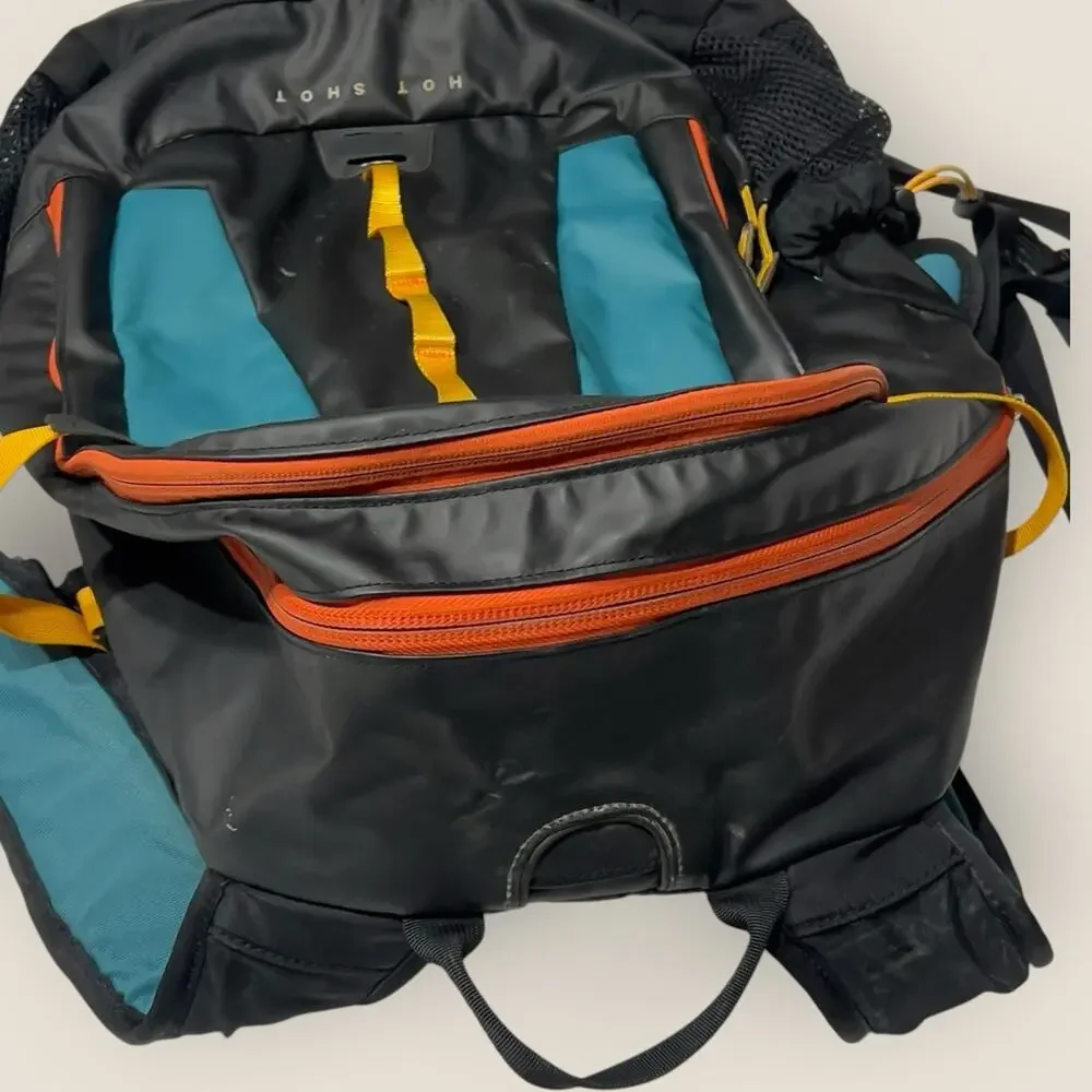 The North Face Hot Shot Chameleon Backpack Teal Orange Mesh Pocket Daypack